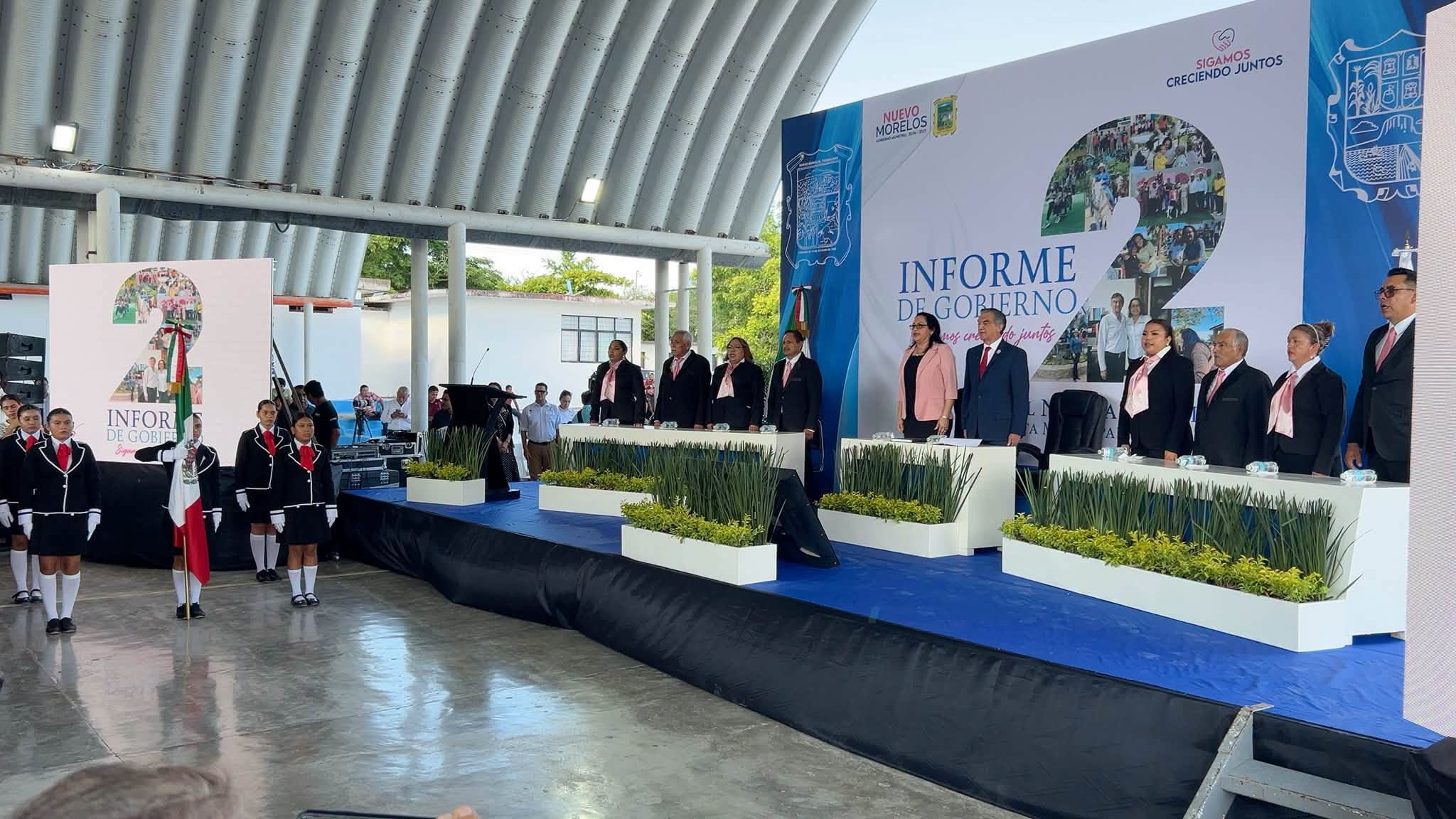 Rinde Yaneth Nájera Segundo Informe de Gobierno en Nuevo Morelos ante el Gobernador Américo Villarreal