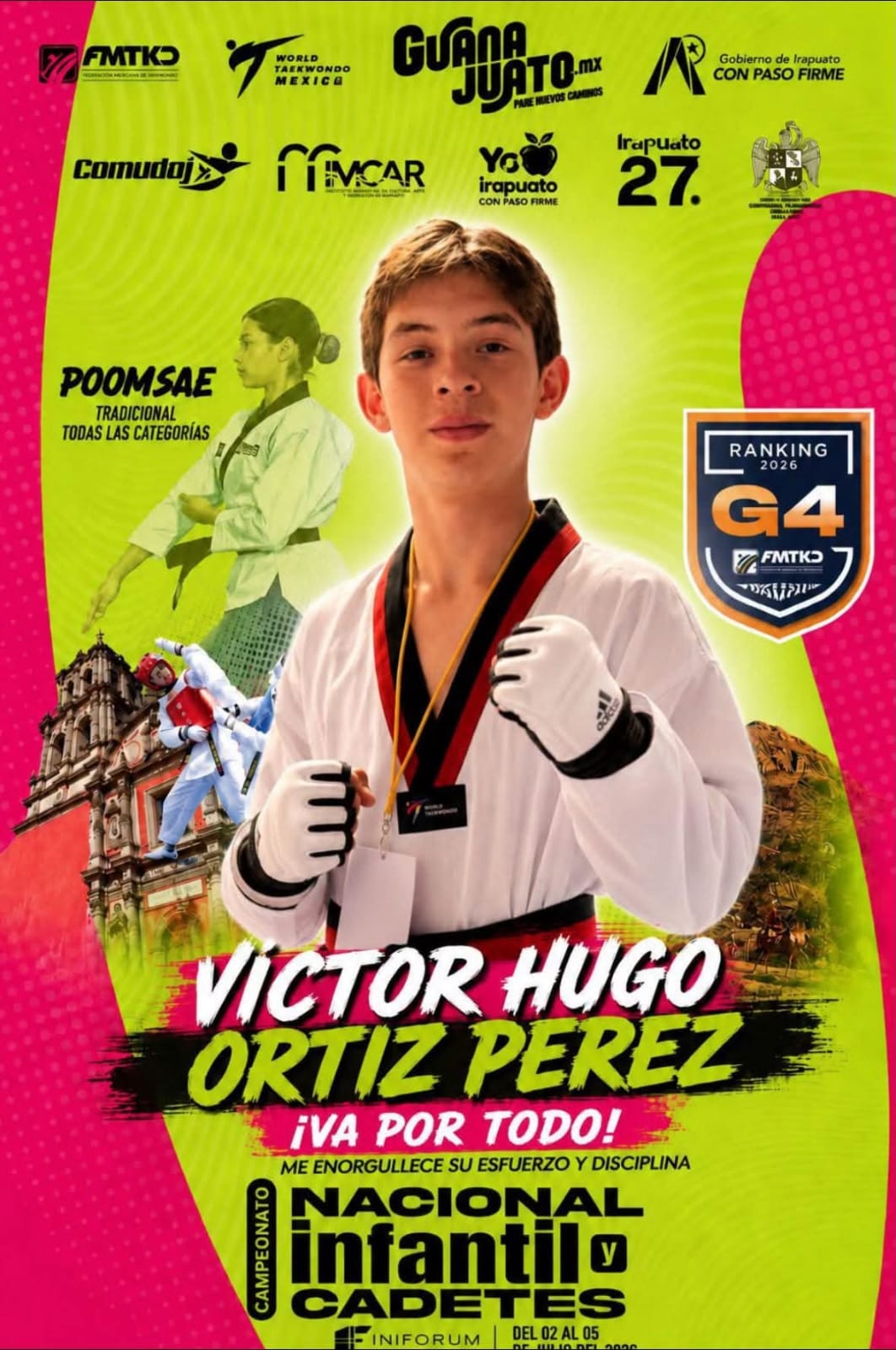 Respalda Gobierno de Antiguo Morelos al deportista Víctor Hugo Ortiz Pérez en su participación en campeonato